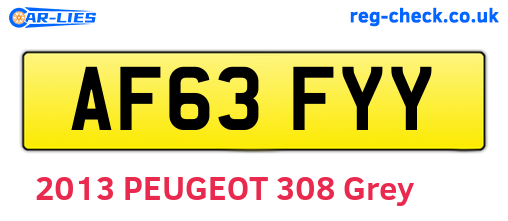 AF63FYY are the vehicle registration plates.