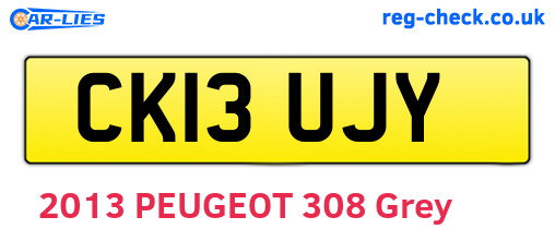 CK13UJY are the vehicle registration plates.