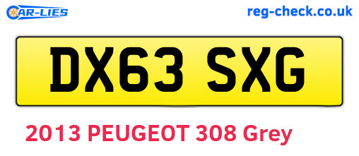 DX63SXG are the vehicle registration plates.