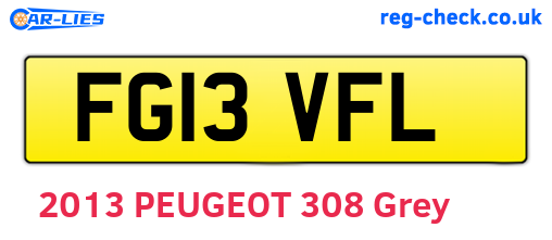 FG13VFL are the vehicle registration plates.