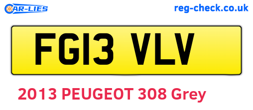 FG13VLV are the vehicle registration plates.