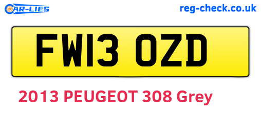 FW13OZD are the vehicle registration plates.