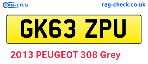 GK63ZPU are the vehicle registration plates.