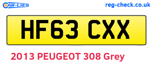 HF63CXX are the vehicle registration plates.