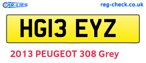 HG13EYZ are the vehicle registration plates.