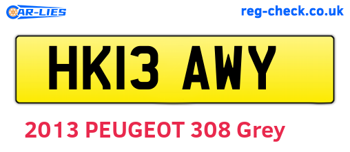 HK13AWY are the vehicle registration plates.
