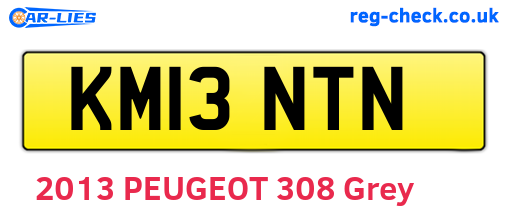 KM13NTN are the vehicle registration plates.