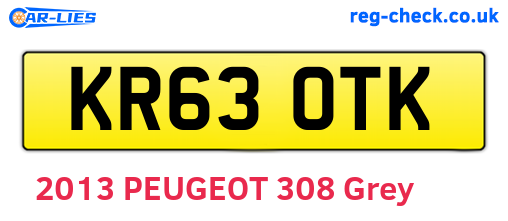 KR63OTK are the vehicle registration plates.
