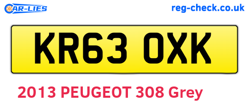 KR63OXK are the vehicle registration plates.