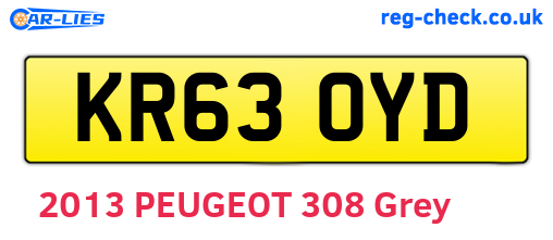 KR63OYD are the vehicle registration plates.