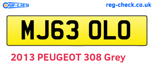 MJ63OLO are the vehicle registration plates.