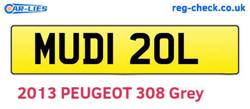 MUD120L are the vehicle registration plates.