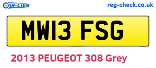 MW13FSG are the vehicle registration plates.