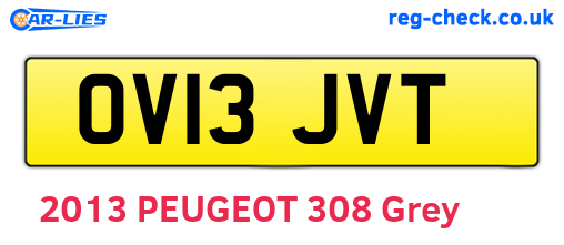 OV13JVT are the vehicle registration plates.