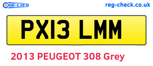 PX13LMM are the vehicle registration plates.