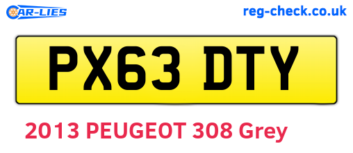 PX63DTY are the vehicle registration plates.