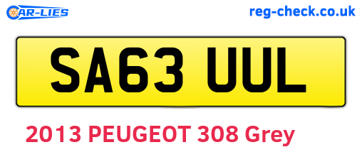 SA63UUL are the vehicle registration plates.