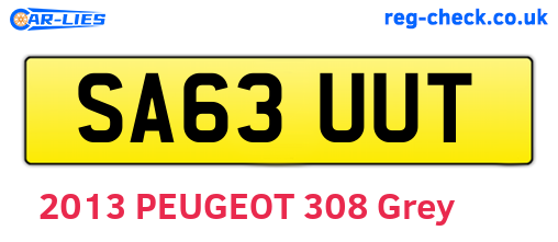 SA63UUT are the vehicle registration plates.