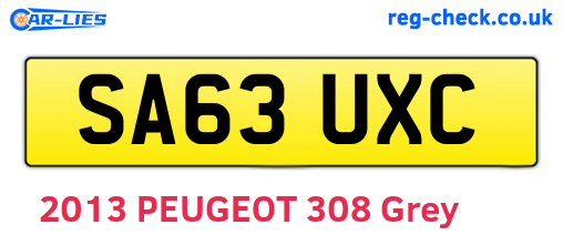 SA63UXC are the vehicle registration plates.