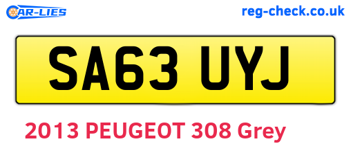 SA63UYJ are the vehicle registration plates.