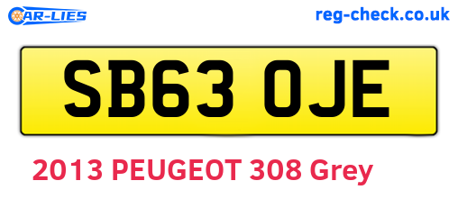SB63OJE are the vehicle registration plates.
