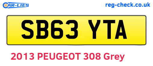 SB63YTA are the vehicle registration plates.