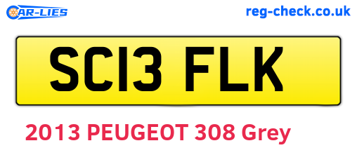 SC13FLK are the vehicle registration plates.