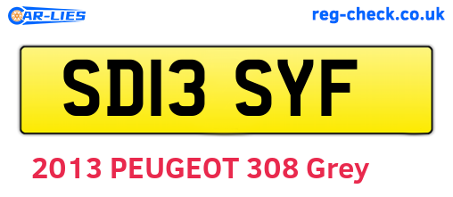 SD13SYF are the vehicle registration plates.