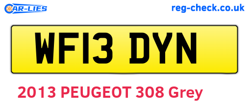 WF13DYN are the vehicle registration plates.