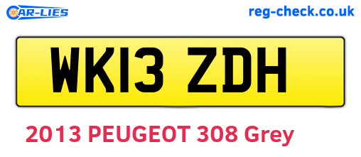 WK13ZDH are the vehicle registration plates.