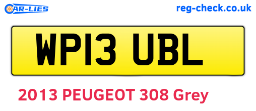 WP13UBL are the vehicle registration plates.