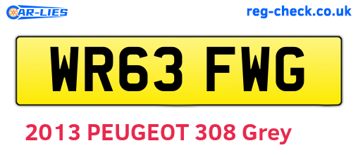 WR63FWG are the vehicle registration plates.