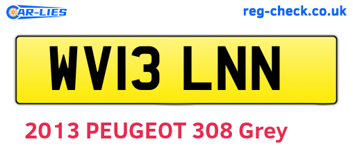WV13LNN are the vehicle registration plates.