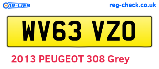 WV63VZO are the vehicle registration plates.