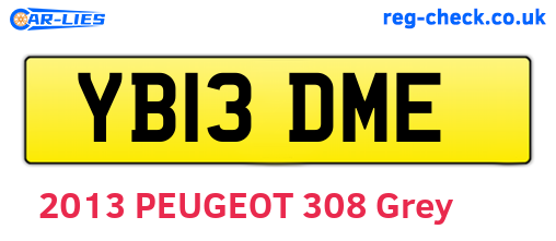 YB13DME are the vehicle registration plates.
