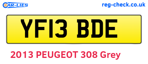 YF13BDE are the vehicle registration plates.
