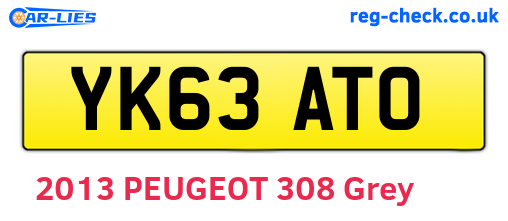 YK63ATO are the vehicle registration plates.