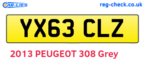 YX63CLZ are the vehicle registration plates.