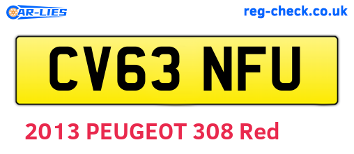 CV63NFU are the vehicle registration plates.
