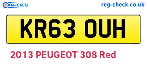 KR63OUH are the vehicle registration plates.