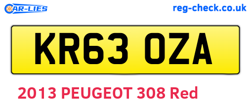 KR63OZA are the vehicle registration plates.
