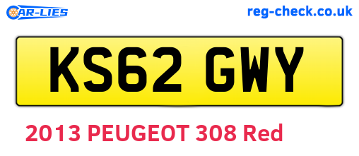 KS62GWY are the vehicle registration plates.