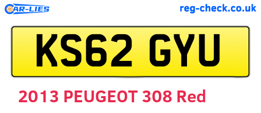 KS62GYU are the vehicle registration plates.
