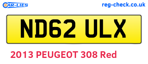ND62ULX are the vehicle registration plates.