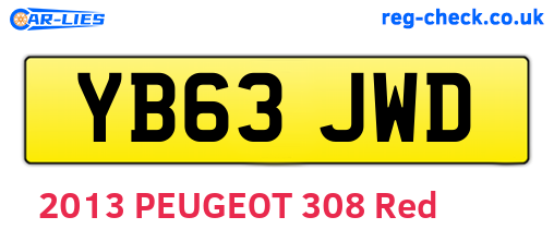 YB63JWD are the vehicle registration plates.