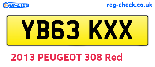 YB63KXX are the vehicle registration plates.
