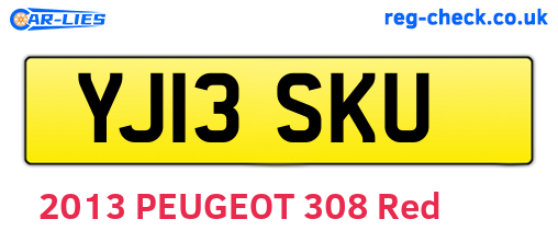 YJ13SKU are the vehicle registration plates.