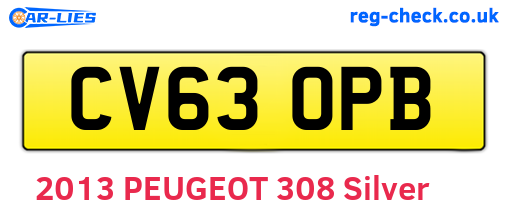CV63OPB are the vehicle registration plates.