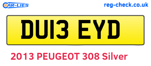 DU13EYD are the vehicle registration plates.