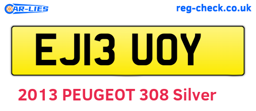 EJ13UOY are the vehicle registration plates.